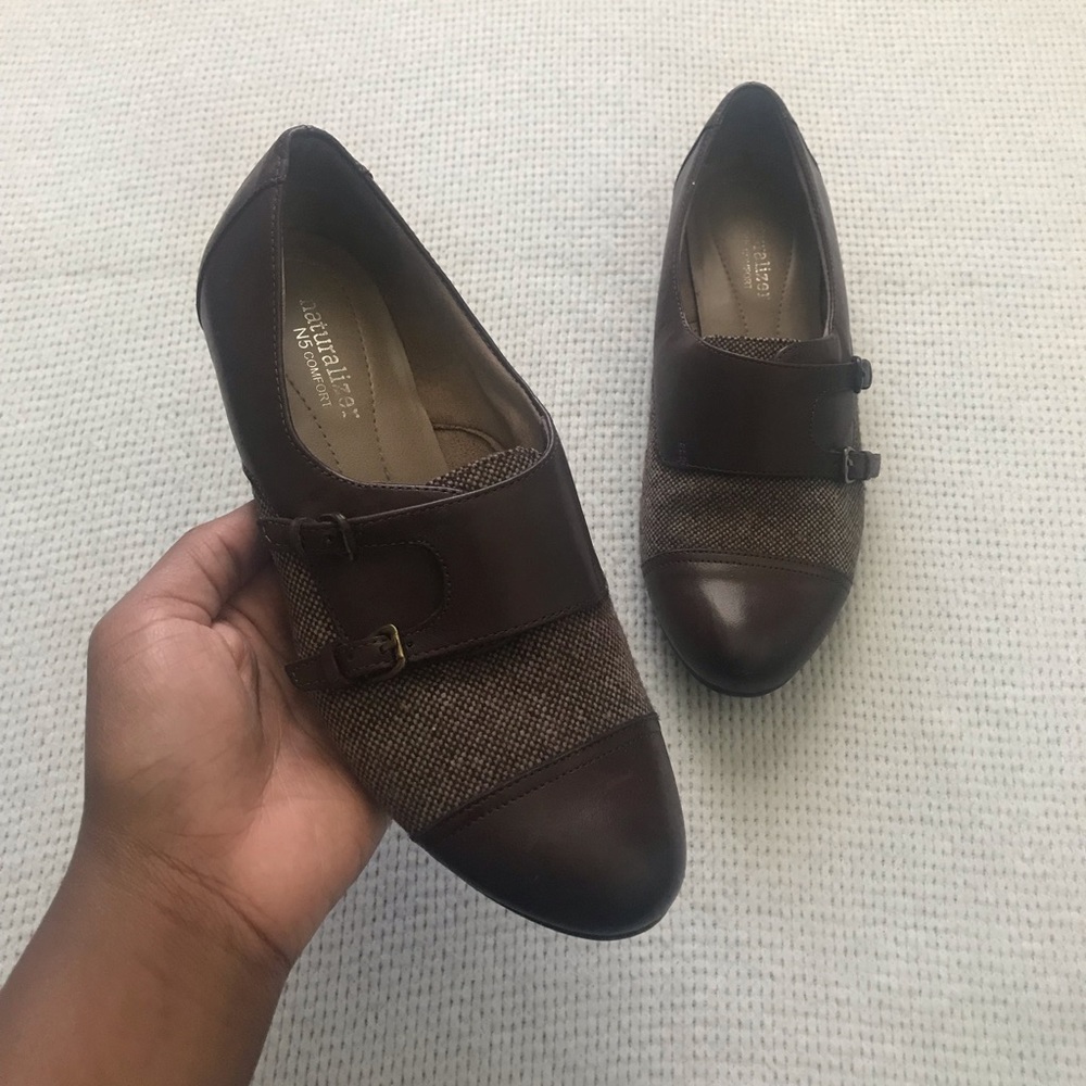 Naturalizer “N5 Comfort” | leather and tweed loafers | size: 7.5